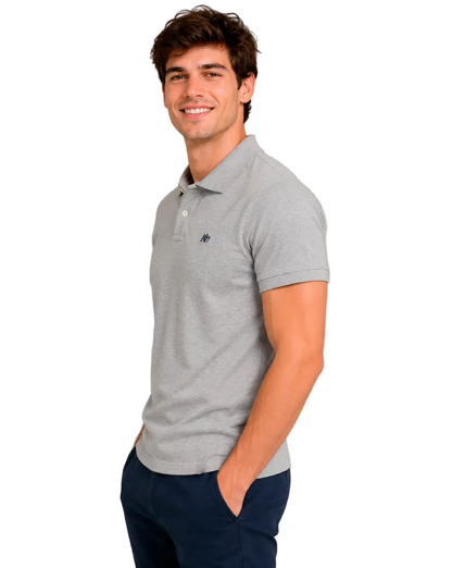 AERO GUYS SS SOLID POLO LIGHT HEATHER GREY