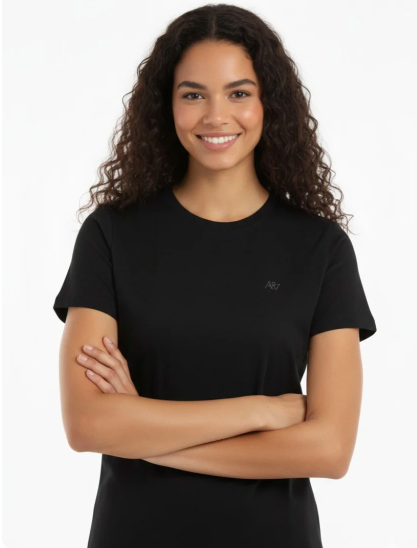 AERO GIRLS SOLID SS DARK BLACK