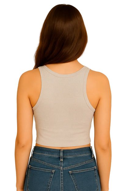 Top Mujer Gris Aero Fashion Bare Solid Light Heather Grey 1260