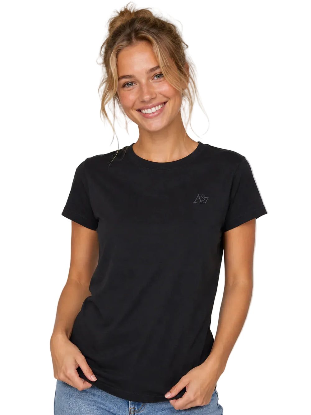 Camiseta Básica Mujer Negra Aero Girls Solid Ss Dark Black 4204