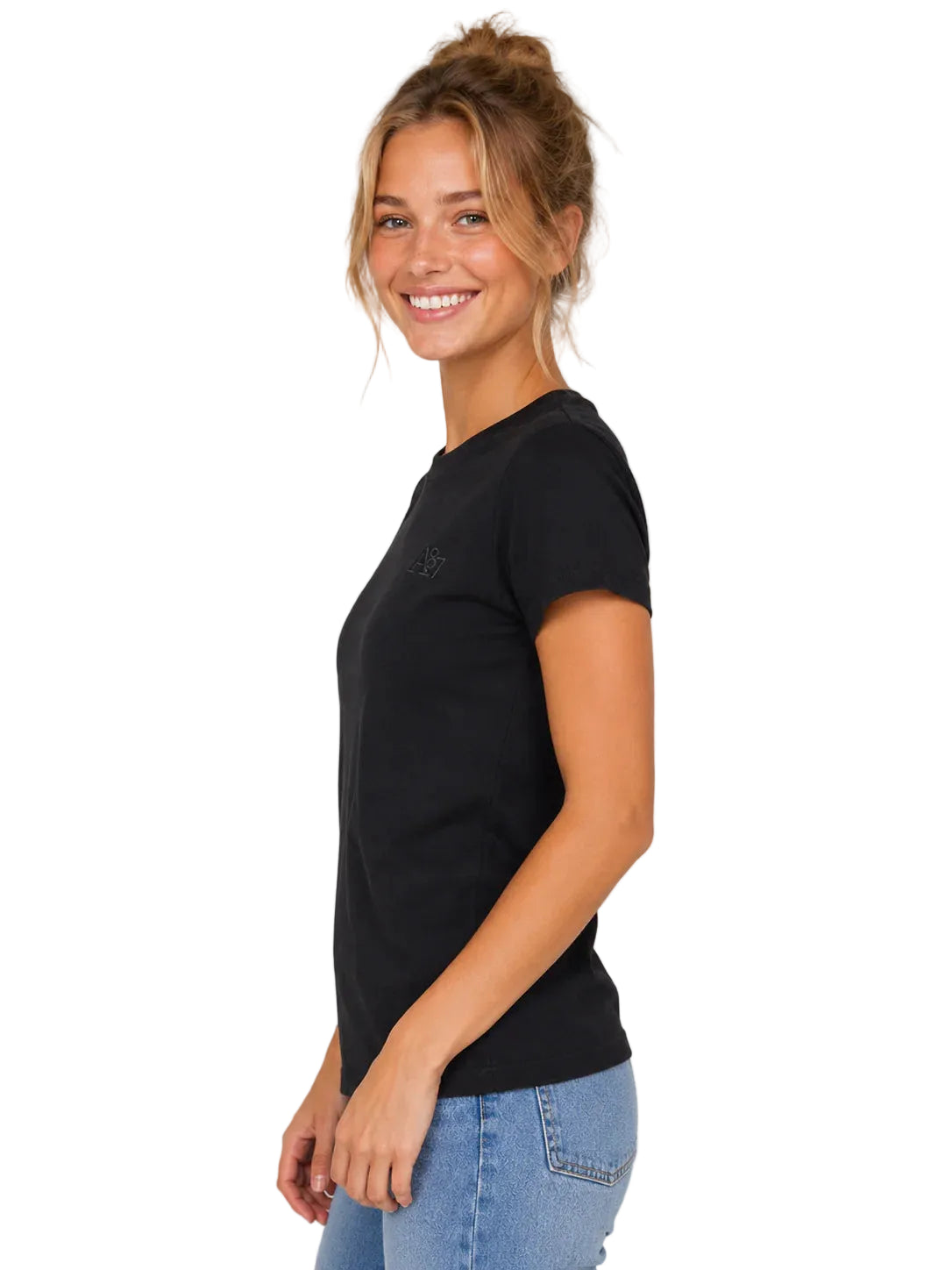 Camiseta Básica Mujer Negra Aero Girls Solid Ss Dark Black 4204
