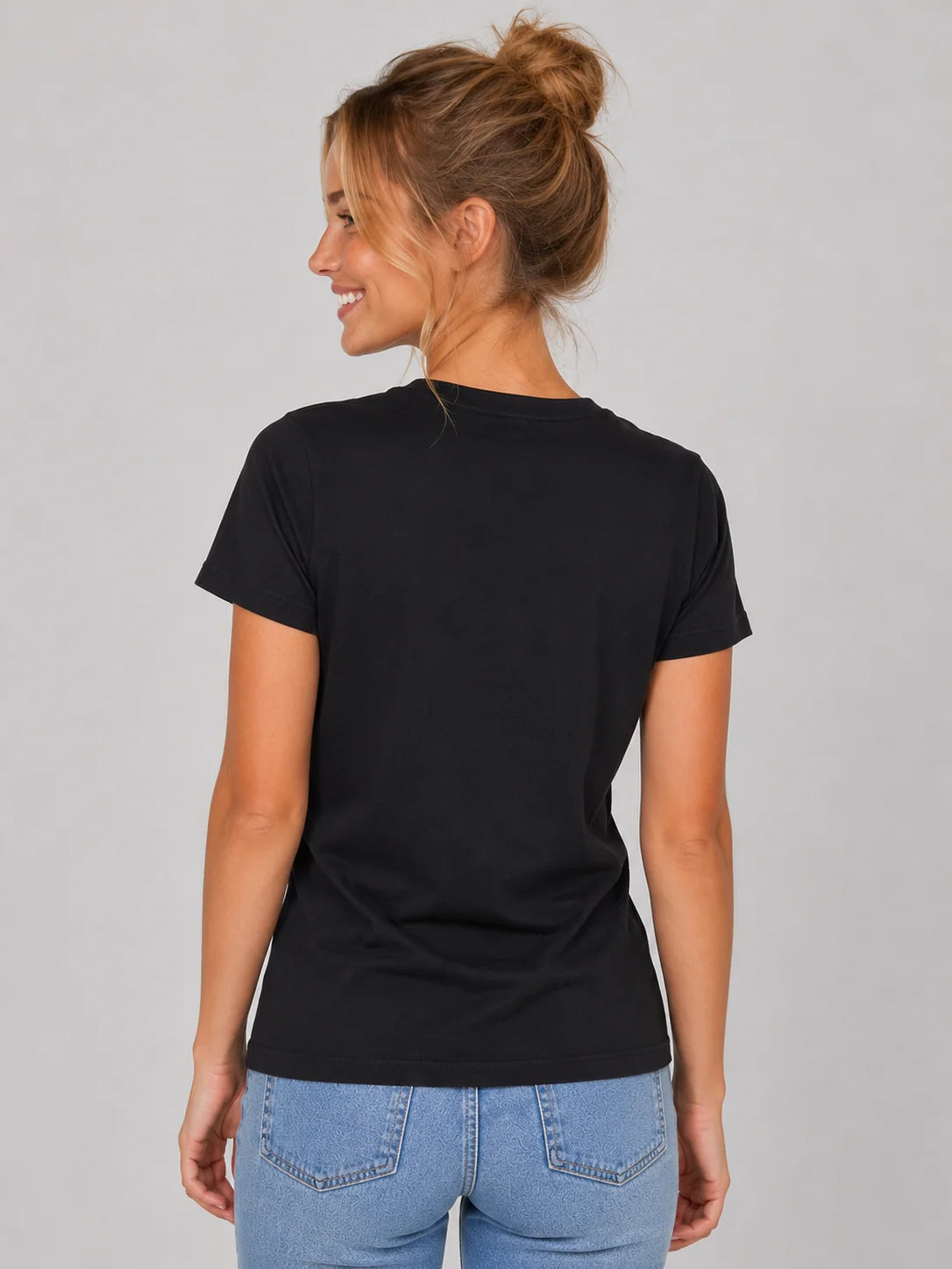 AERO GIRLS SOLID SS DARK BLACK