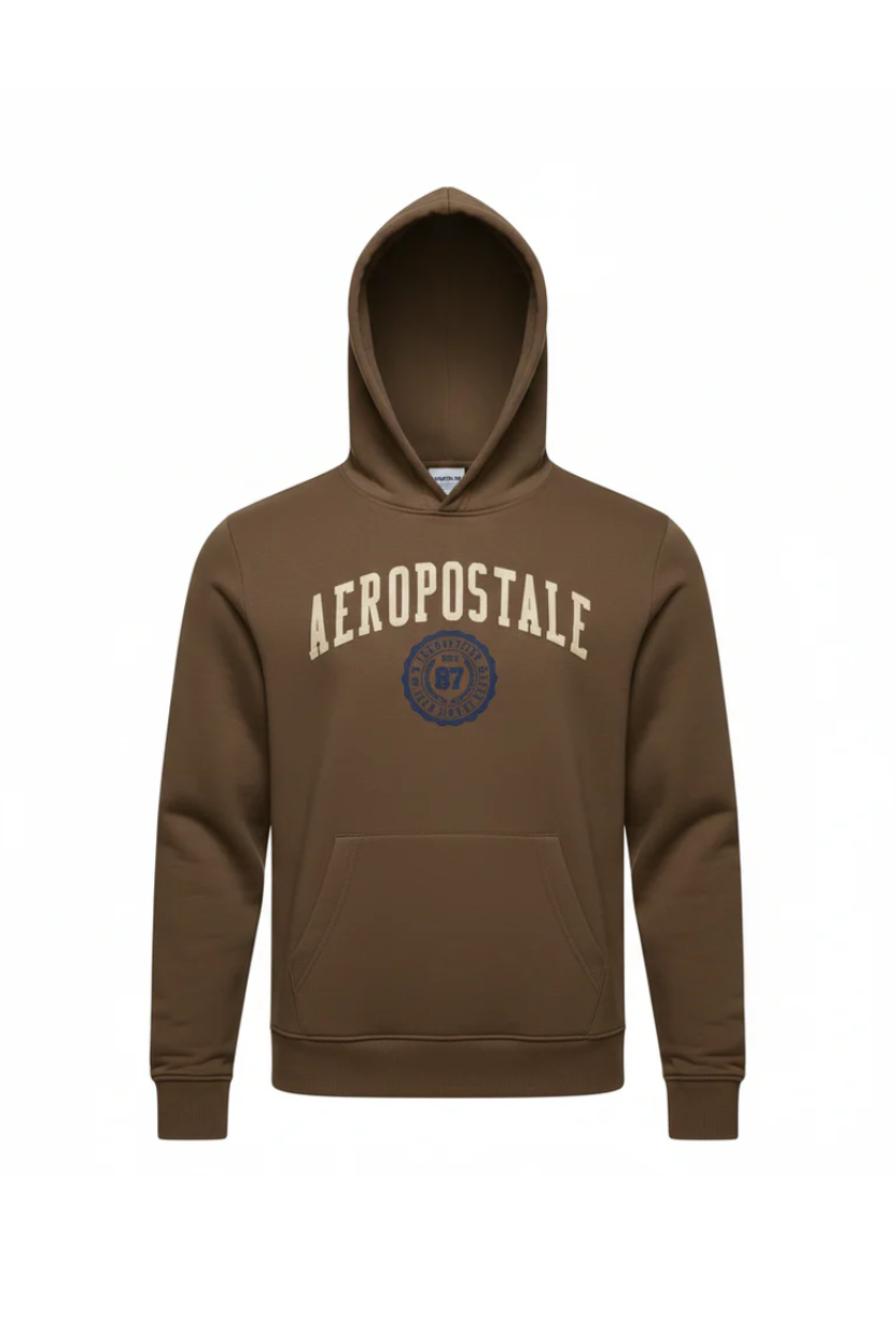 Buzo Para Hombre Aeropostale Color Cafe Guys Popover Hoodies 6030