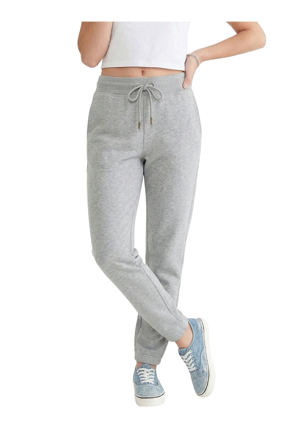 Sudadera Para Mujer Aero Girls Knit Pants Light Heather Grey 9448