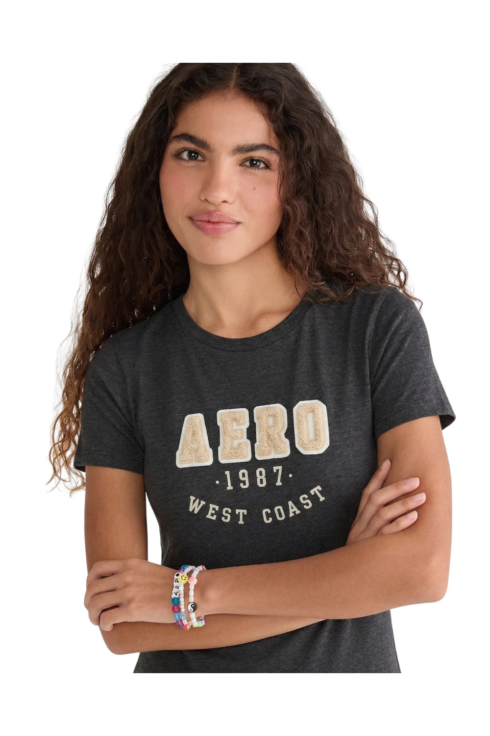 Camiseta Para Mujer Aero Graphic Level 2 Charcoal Heather Grey 7142