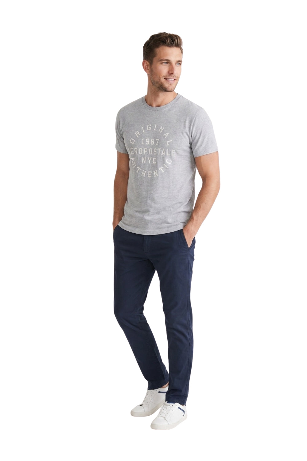 Camiseta Para Hombre Aero Level 2 Graphic Tees LH Grey 6143