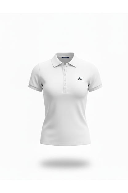 Polo Para Mujer Aeropostale Color Blanco Hueso Solid Black Logo