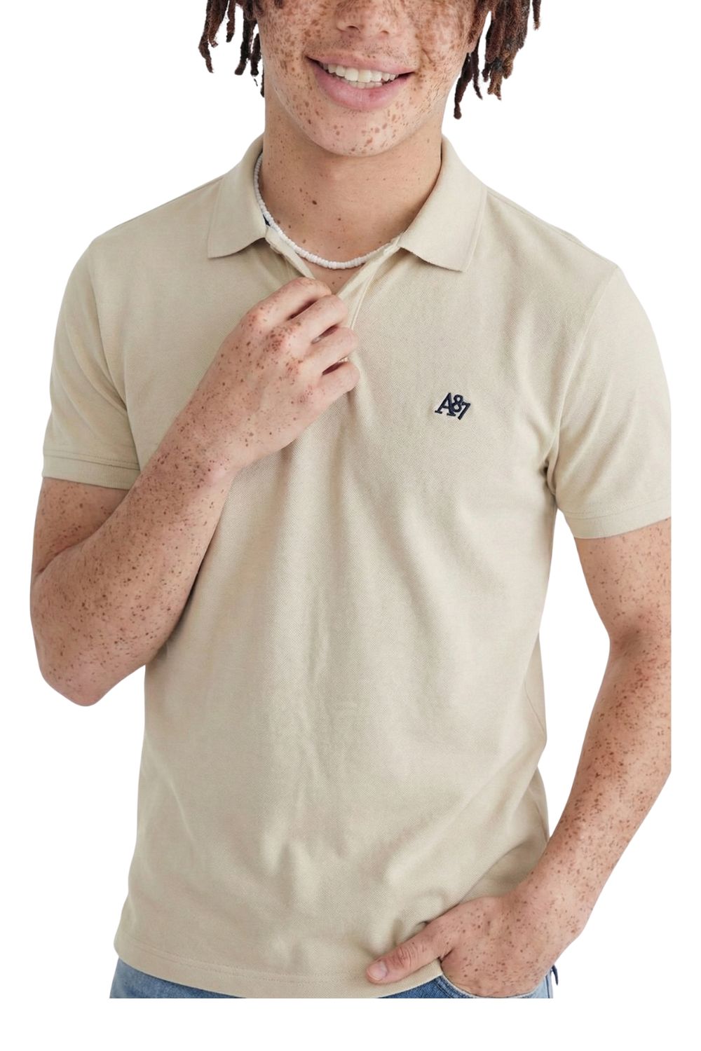 Polo Para Hombre Aero Guys Ss Solid Polo Egret 7907