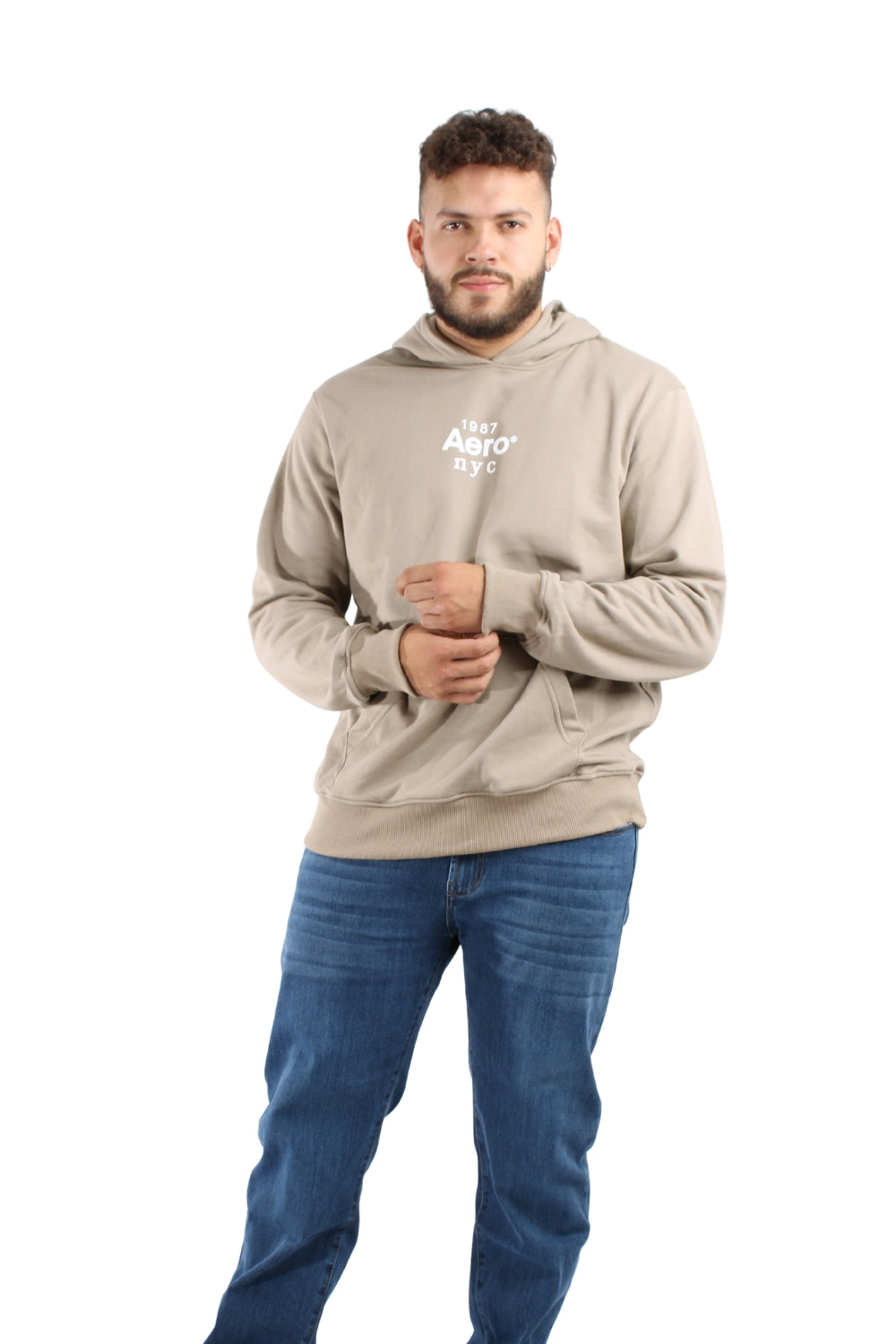 Buzo Beige Para Hombre Aeropostale  Guys Popover Hoodies Baked Clay 5660