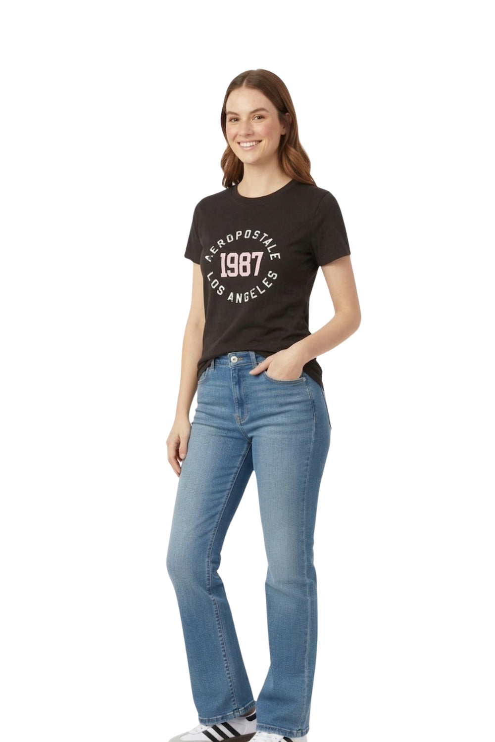 Camiseta Para Mujer Aero Graphic Level 1 Dark Black  7129