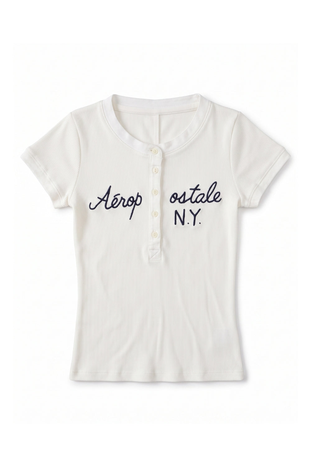 Camiseta Para Mujer Aero Girls SS Henley Birch SLIM  4775