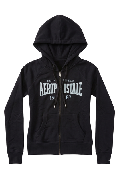 Buzo Para Mujer Aero Girls Fleece Zip Front Black 3862