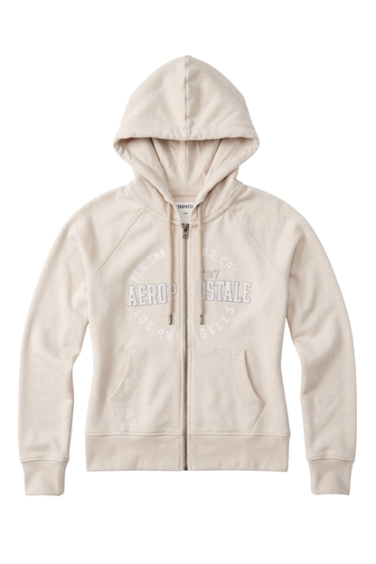 Buzo Para Mujer Aero Girls Fleece Zip Front Egret 3865