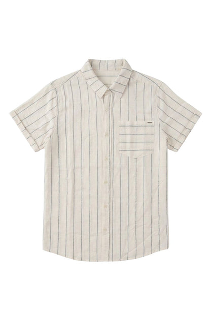 Camisa Beige Para Hombre Aero Guys Ss Woven Shirts Egret 1545