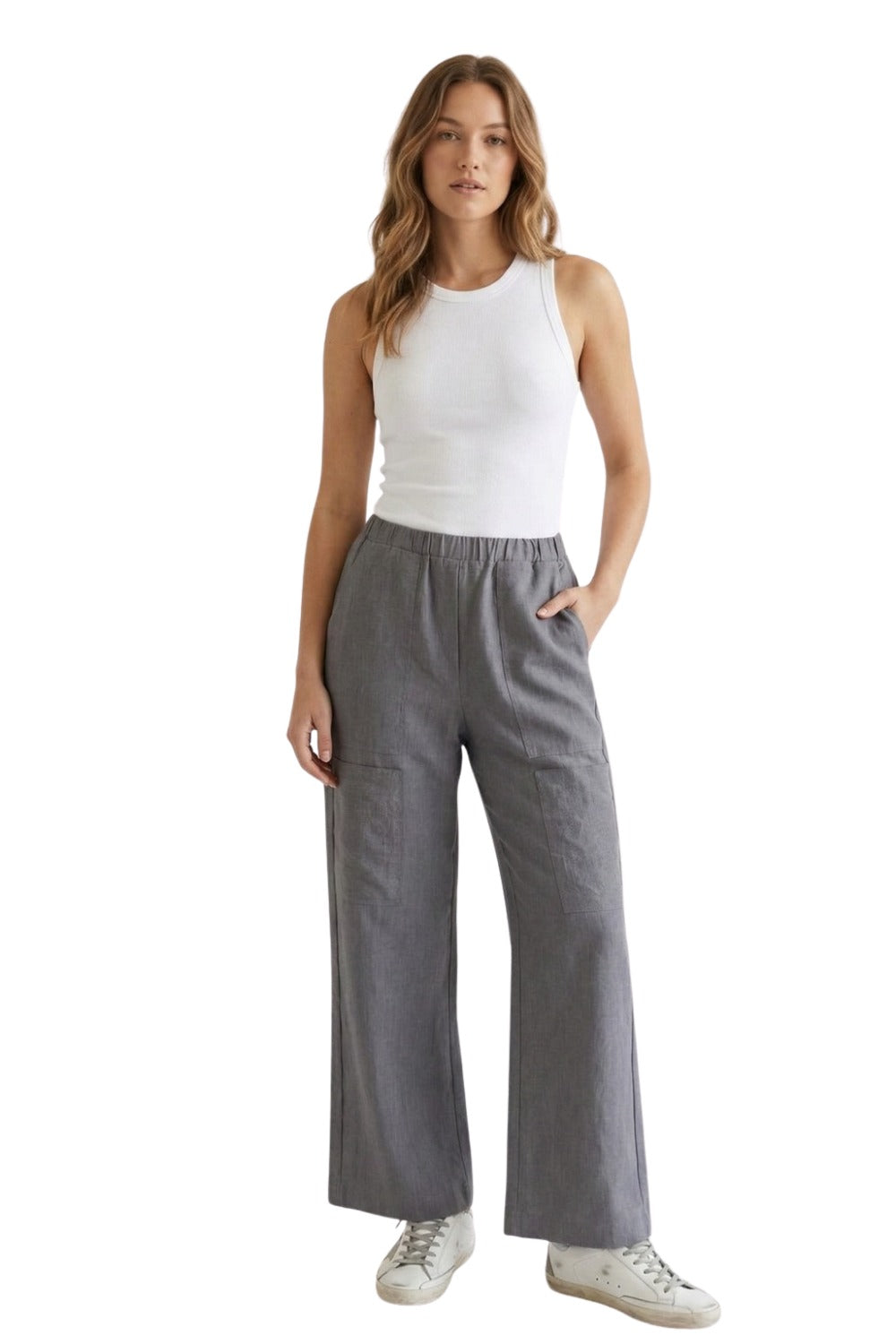Pantalón De Mujer Bota Ancha Ash Grey 1564