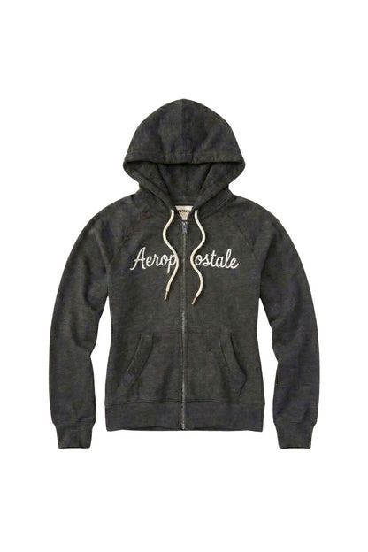 Buzo Para Mujer Aero Fleece Zip Charcoal Grey 3839