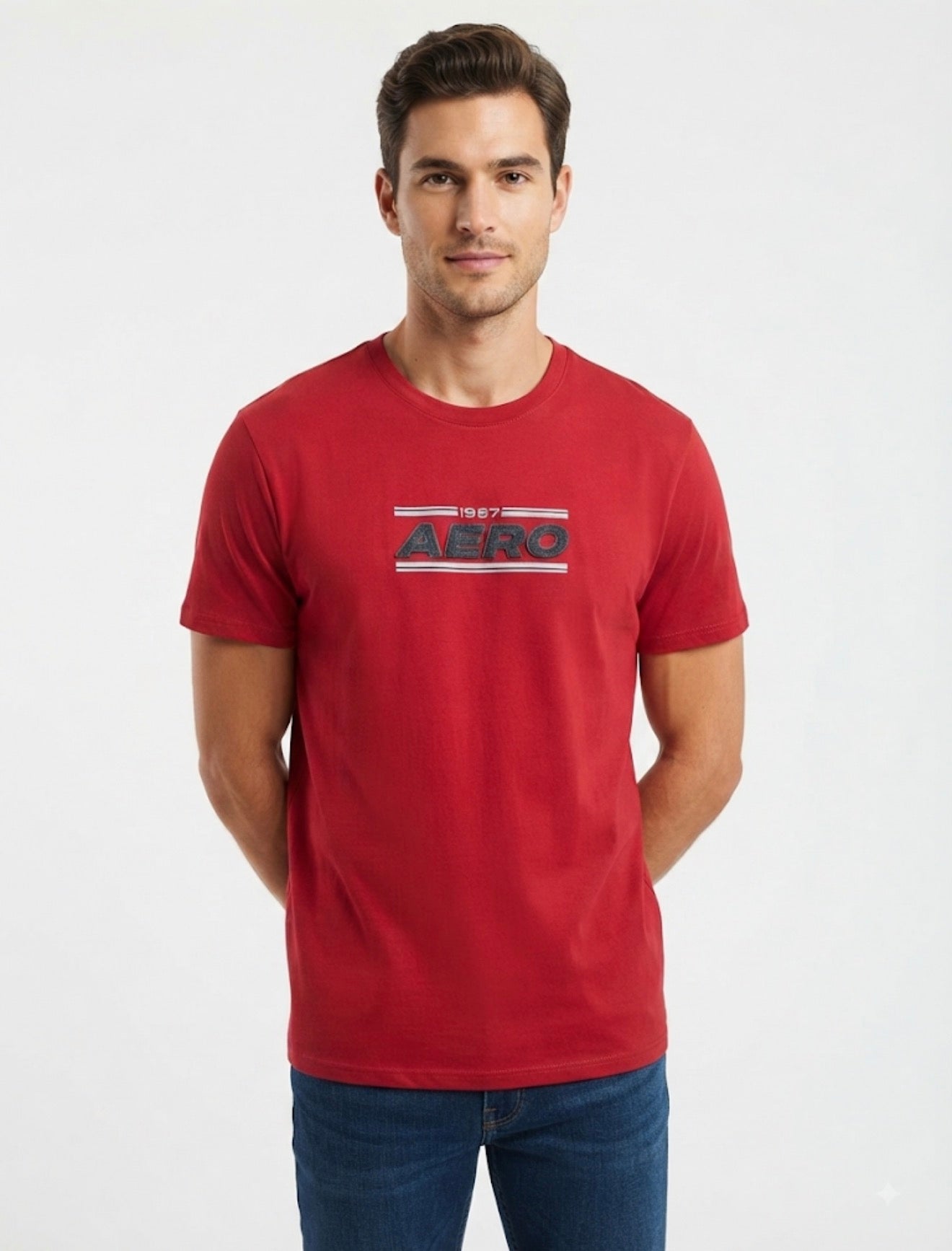 Camiseta Para Hombre Aero Level 2 Graphic Tees True Red 5887