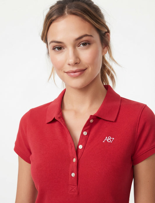 AERO SOLID POLO TRUE RED