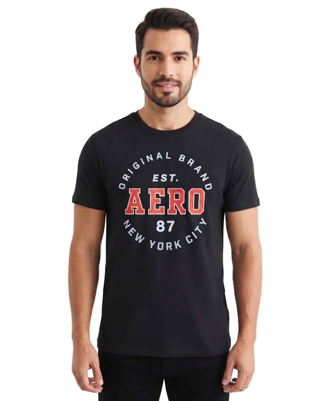 Camiseta Para Hombre Aero Level 1 Graphic Tees Dark Black 3815