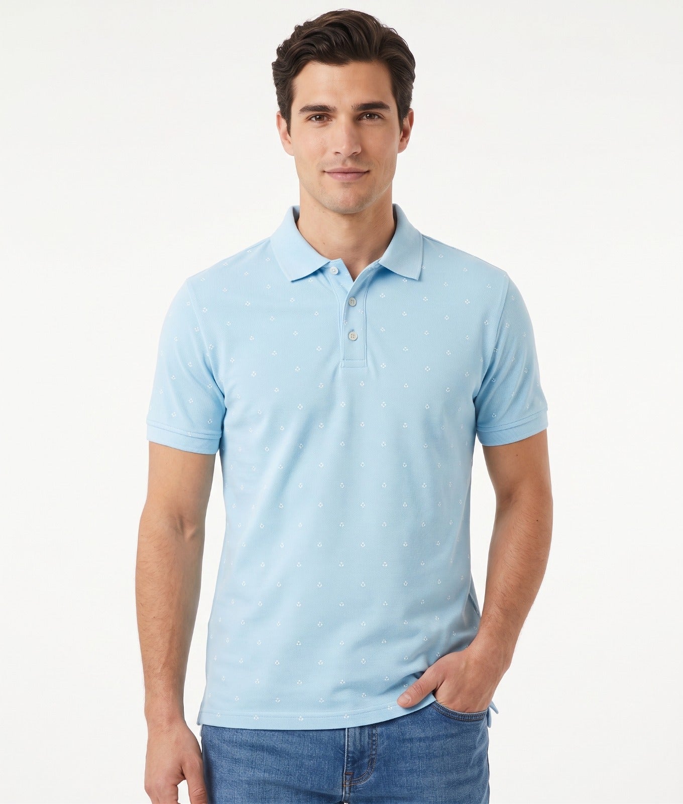AERO GUYS SS NOVELTY POLO BERING BLUE
