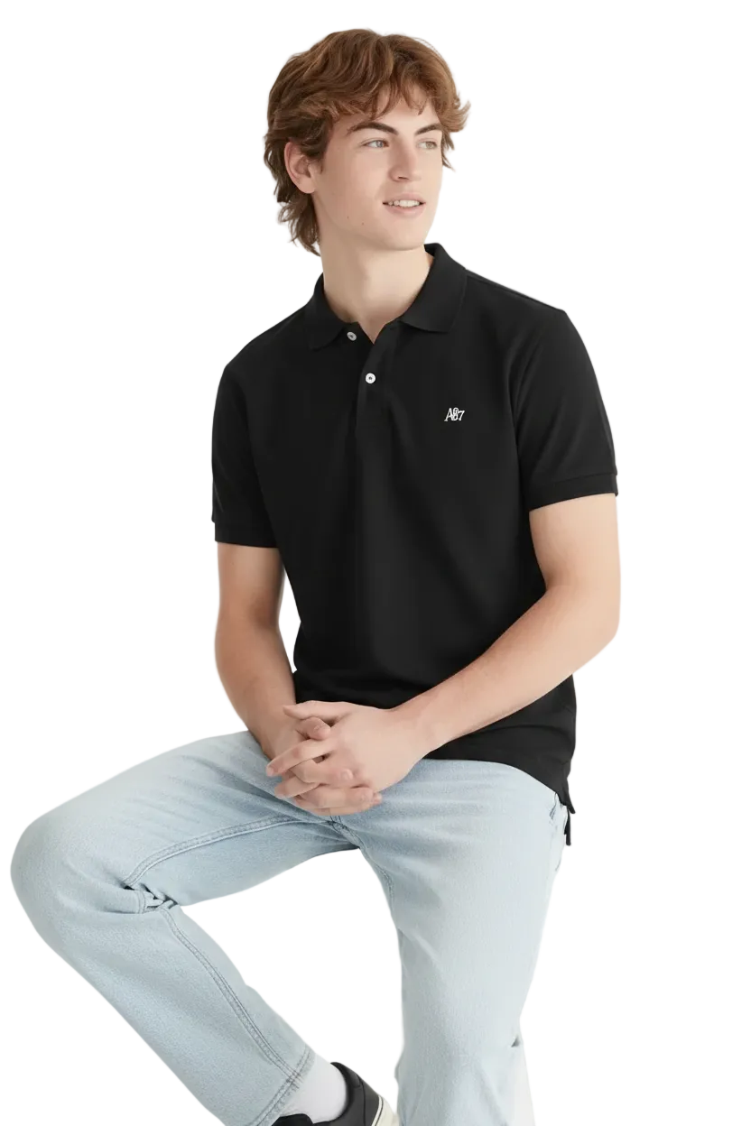 Camiseta Polo Para Hombre Aero Guys Ss Solid Polo Dark Black