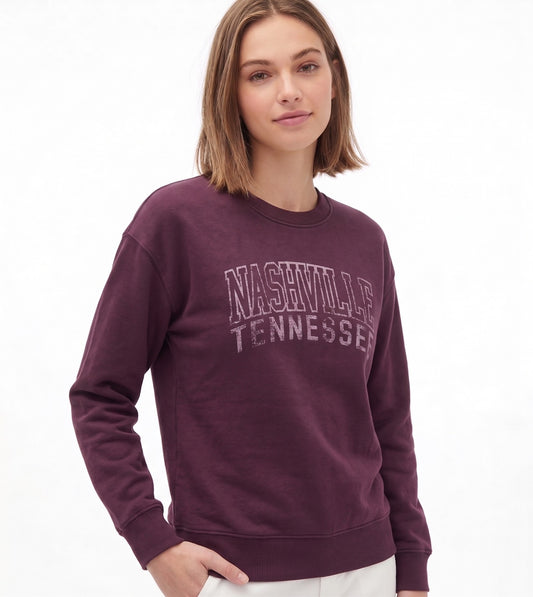 AERO GIRLS FLEECE CREW EARTH RED
