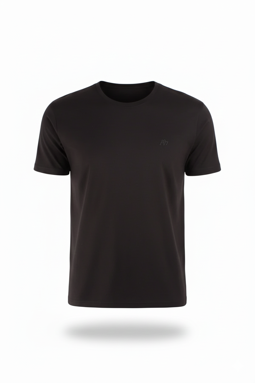 Camiseta Basica Negra Para Hombre Aeropostale Guys Ss Tees Dark Black 4240