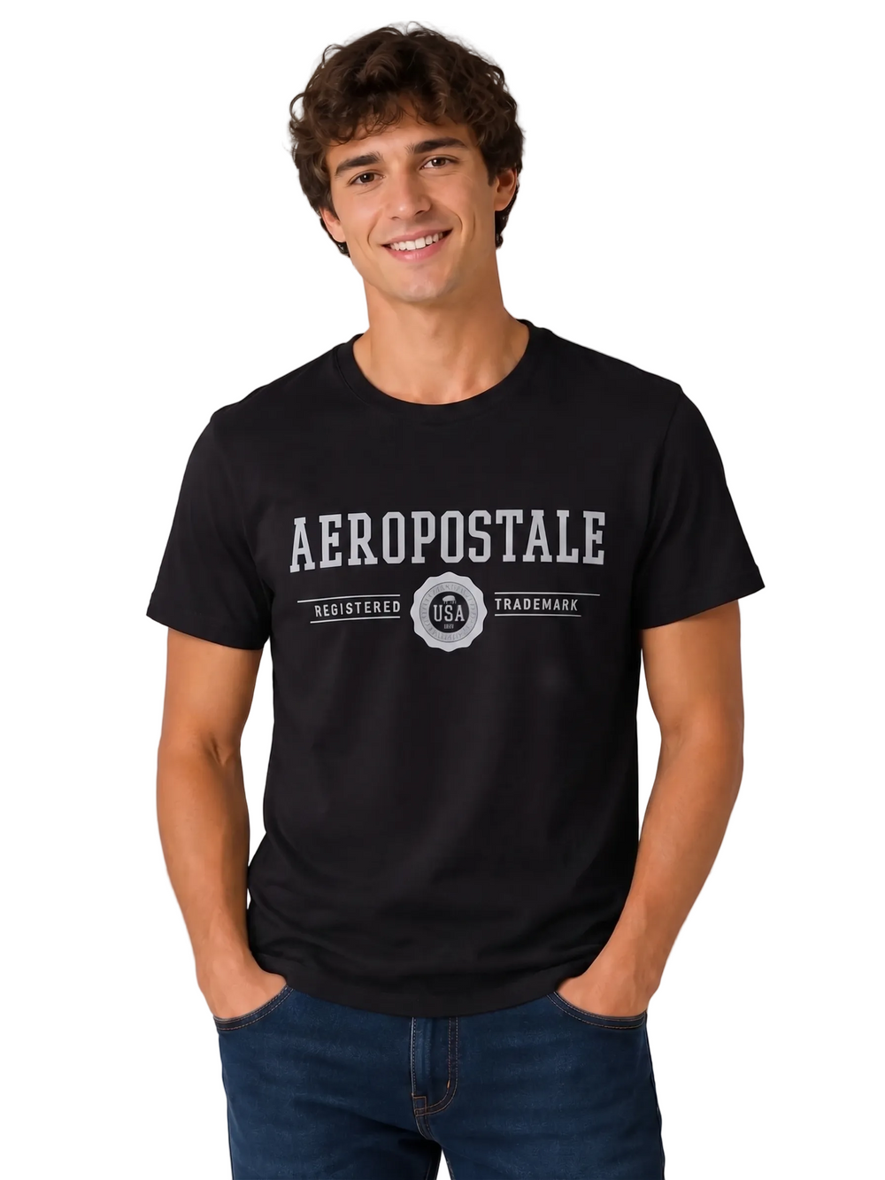 Camiseta Para Hombre Aero Level 1 Graphic Tees Dark Black 6206