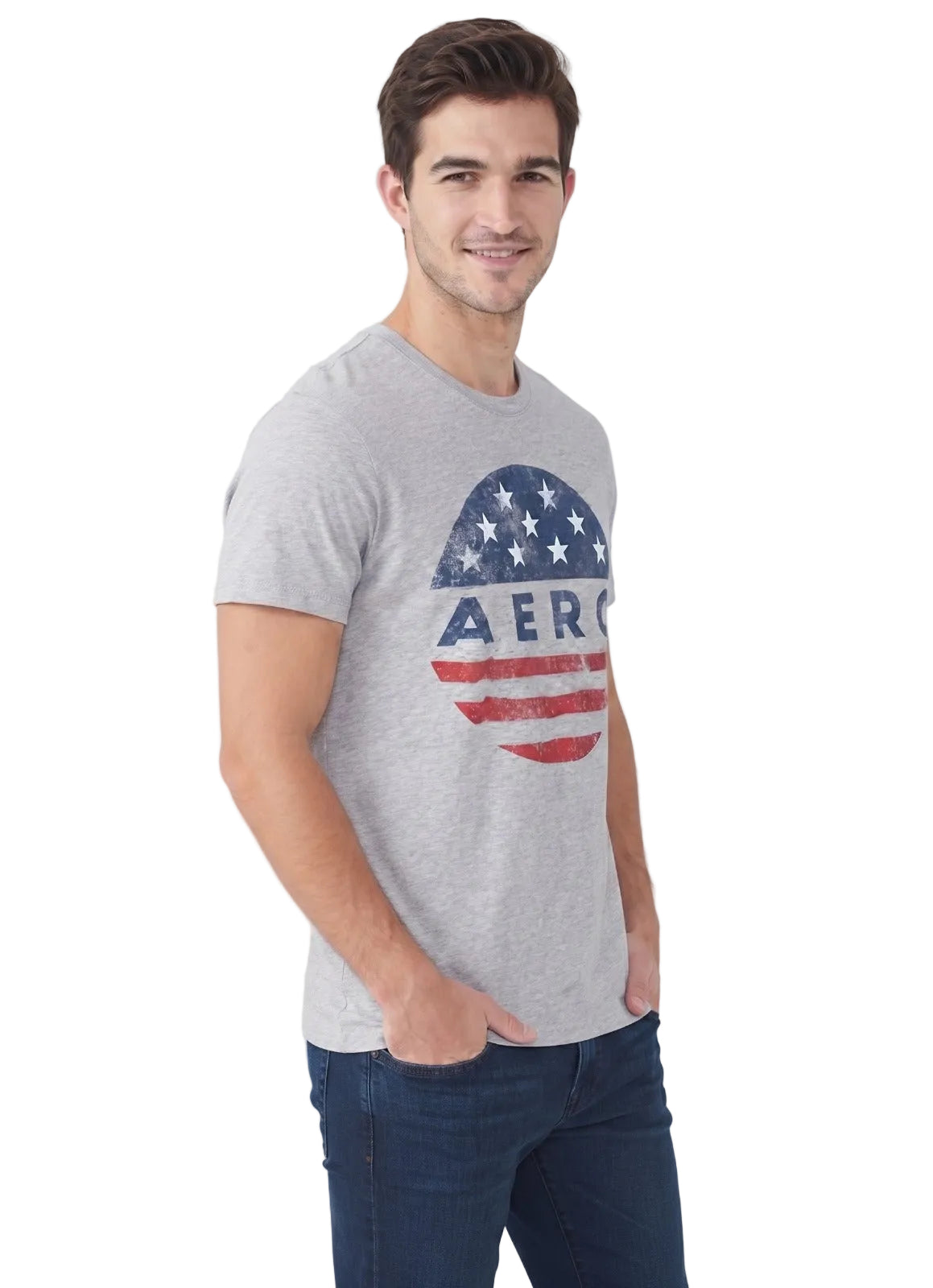 Camiseta Para Hombre Aero Level 1 Graphic Tees Light Heather Grey 2801