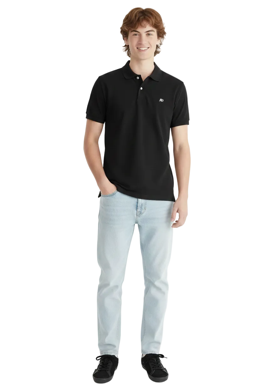 Camiseta Polo Para Hombre Aero Guys Ss Solid Polo Dark Black