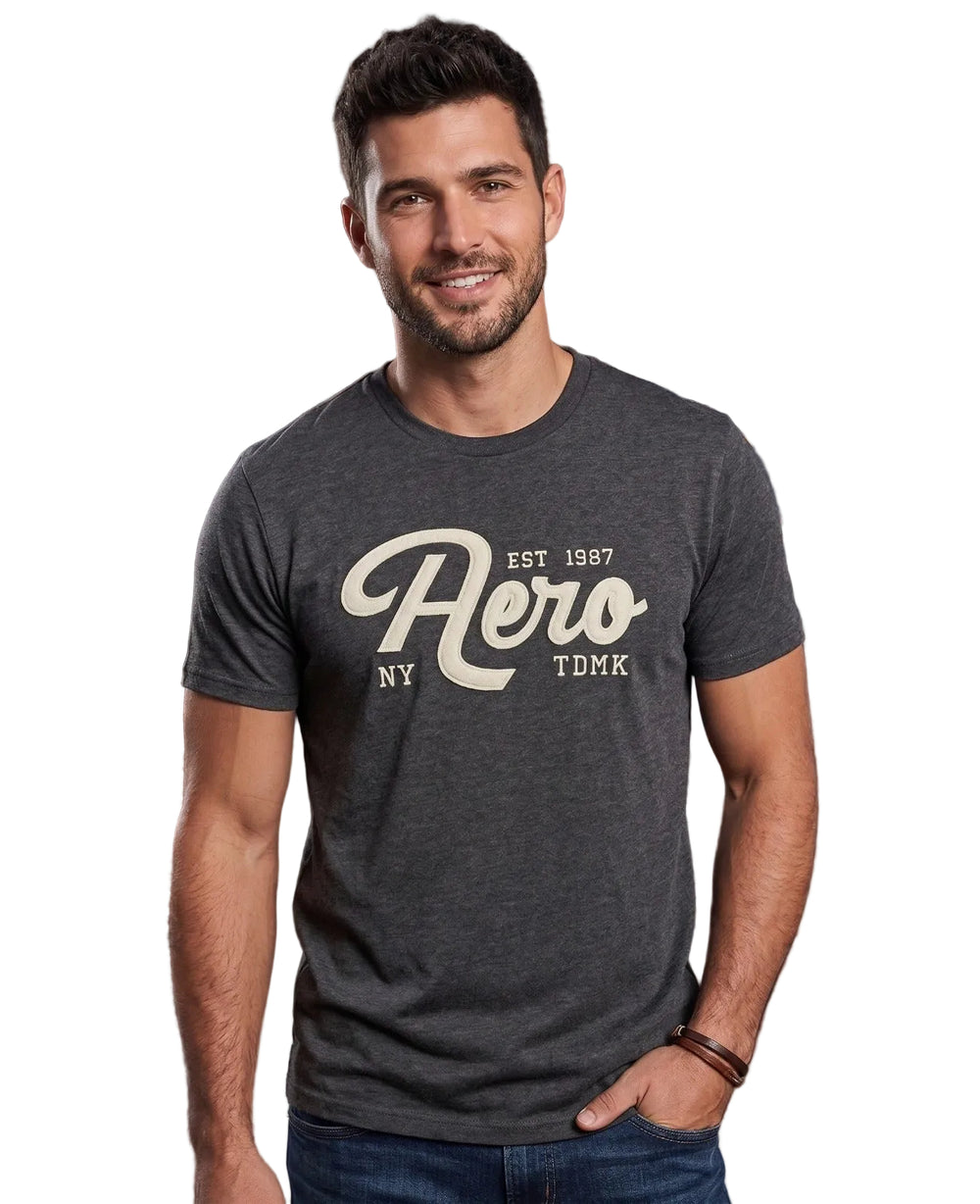 AERO LEVEL 2 GRAPHIC TEES CHARCOAL HEATHER GREY