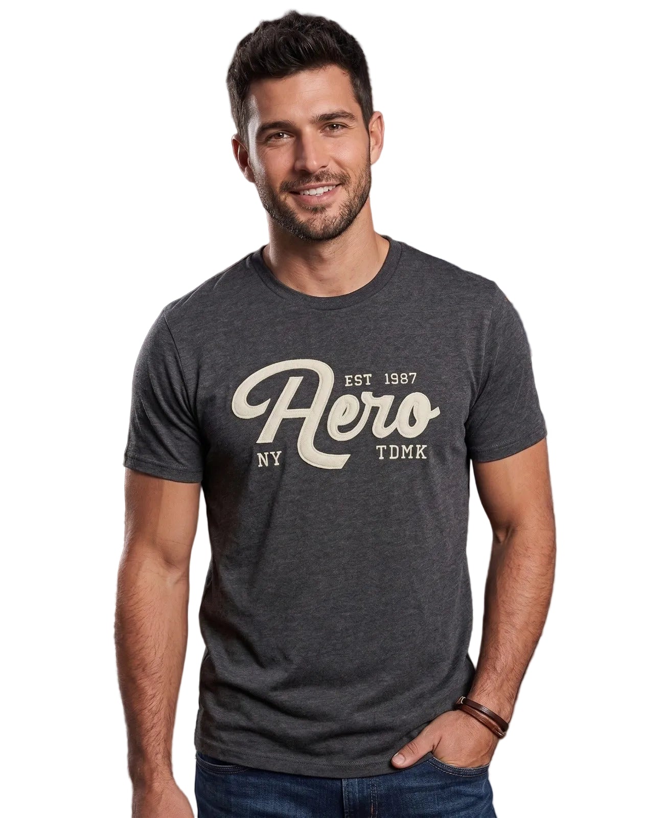 AERO LEVEL 2 GRAPHIC TEES CHARCOAL HEATHER GREY