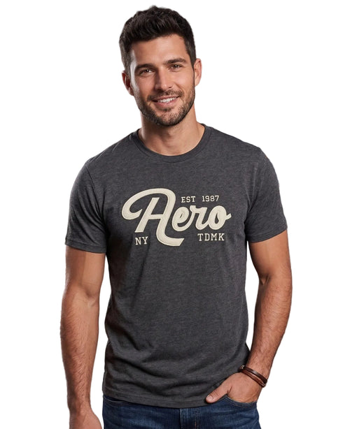 AERO LEVEL 2 GRAPHIC TEES CHARCOAL HEATHER GREY