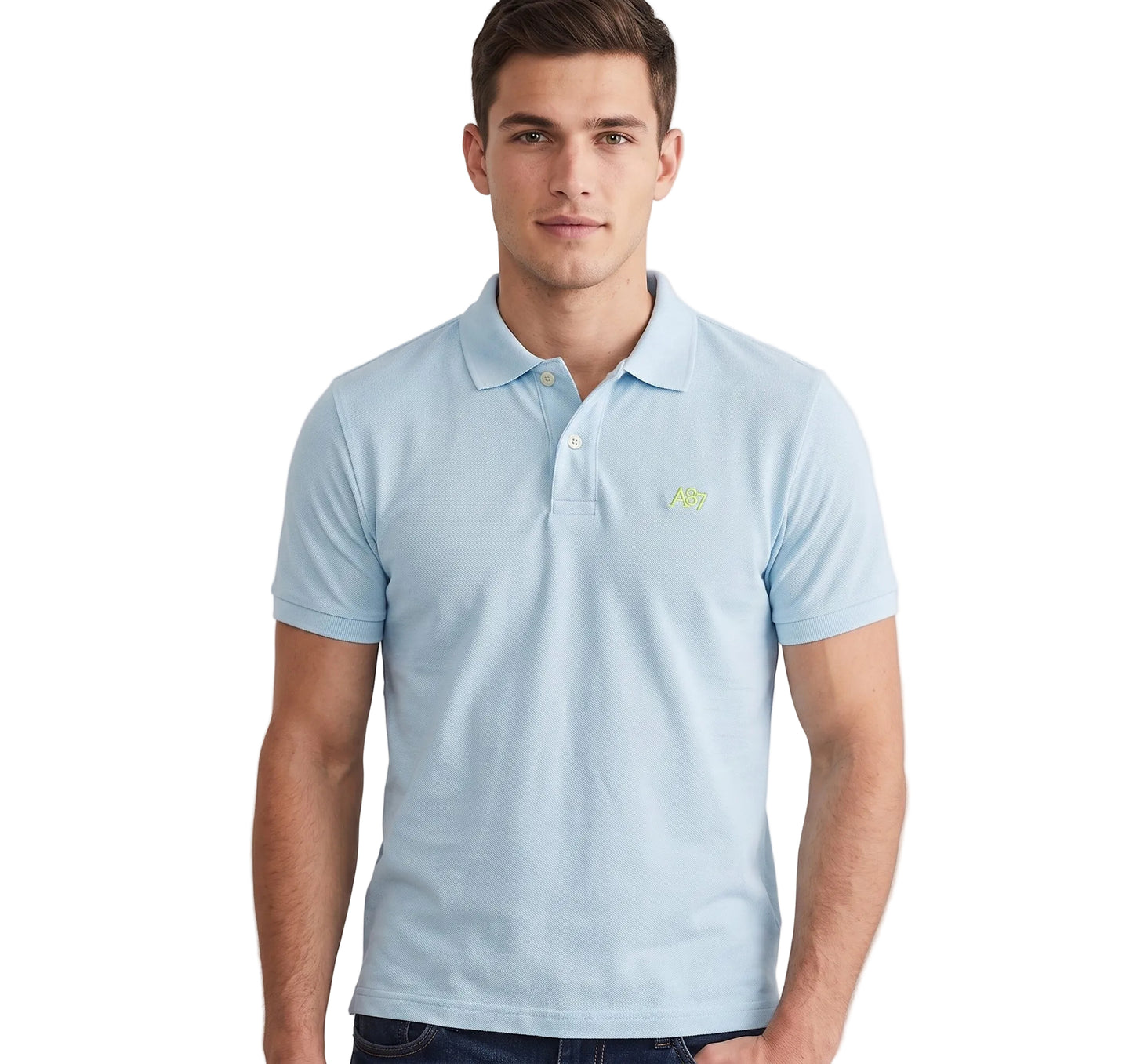 AERO GUYS SS SOLID POLO BALLAD BLUE