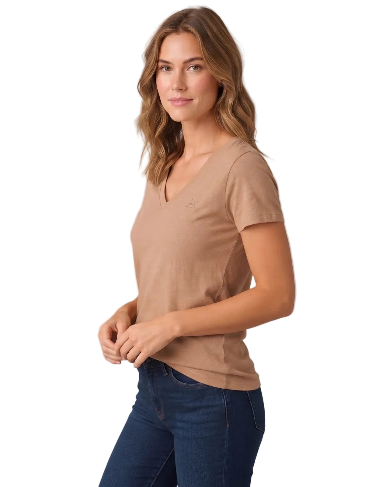 Camiseta Para Mujer Aero Girls Solid SS Mocha Mousse 4208