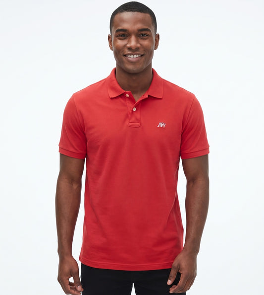 AERO GUYS SS SOLID POLO CERISE RED