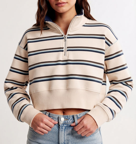 AERO GIRLS FLEECE ZIP FRONT BIRCH