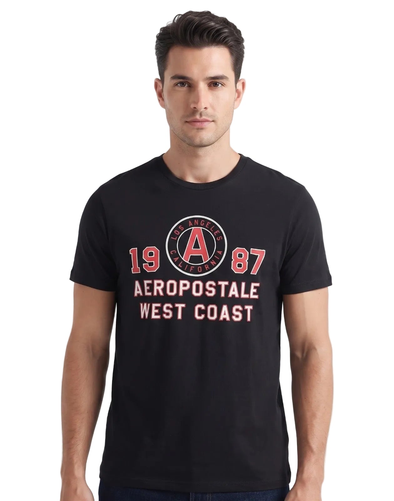Camiseta Para Hombre Aero Level 1 Graphic Tees Dark Black 4130