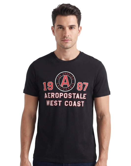 Camiseta Para Hombre Aero Level 1 Graphic Tees Dark Black 4130