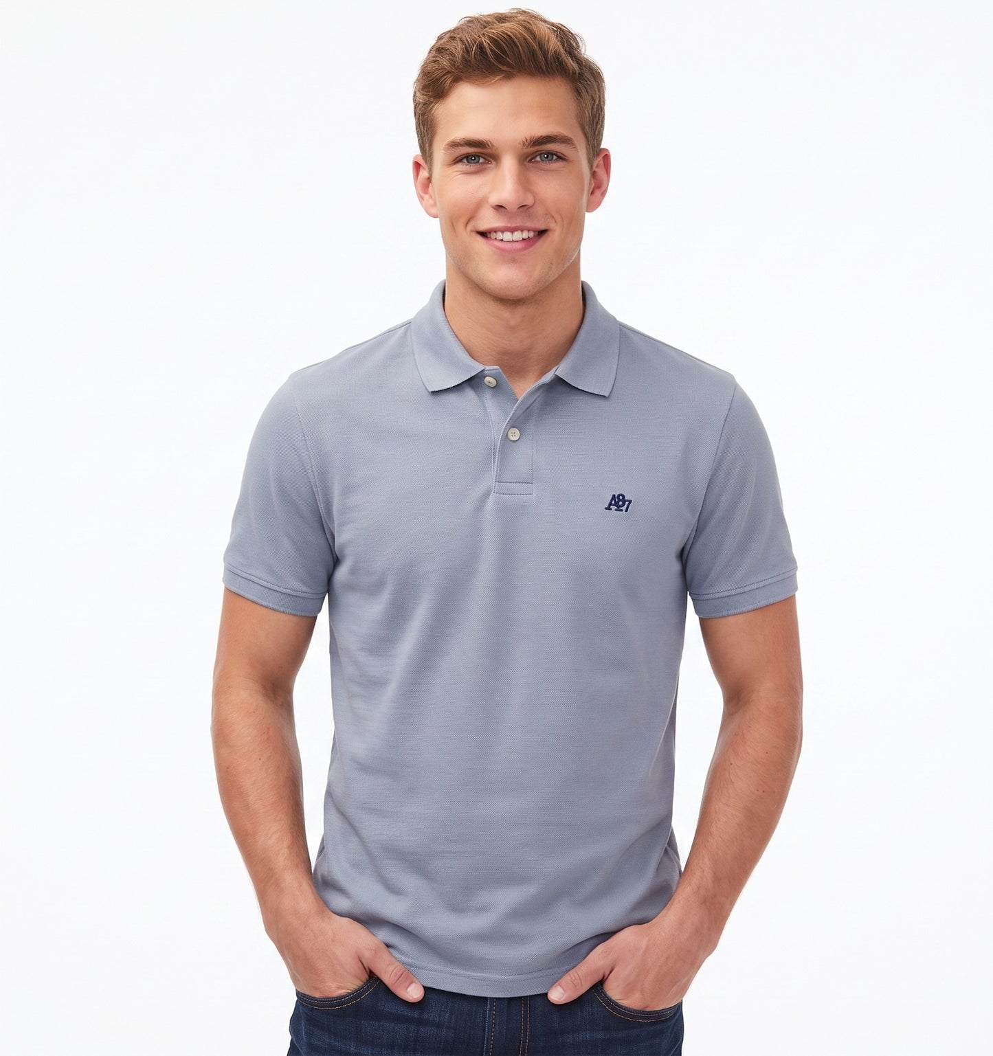 AERO GUYS SS SOLID POLO DELLA ROBBIA BLUE