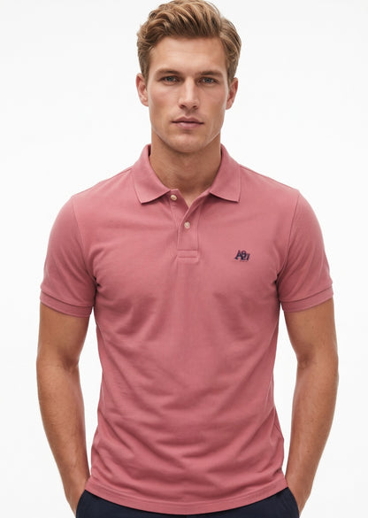 AERO GUYS SS SOLID POLO PINK FLAMBE
