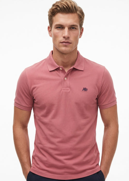 AERO GUYS SS SOLID POLO PINK FLAMBE