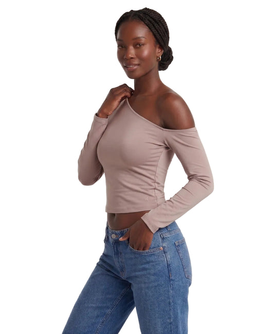 AERO GIRLS LS FASHION TOP HOT CHOCOLATE