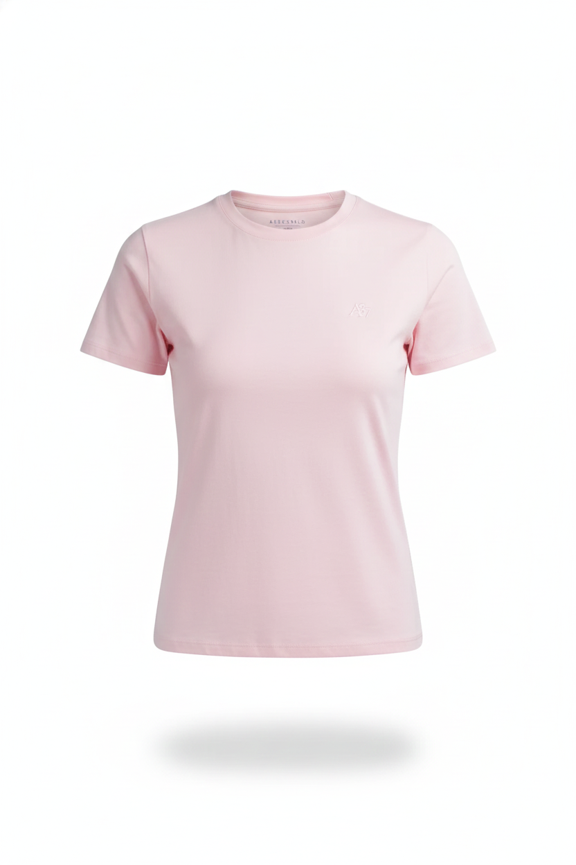 Camiseta Básica Rosada Para Mujer Pink Logo Aero Girls Solid Ss Silver Pink