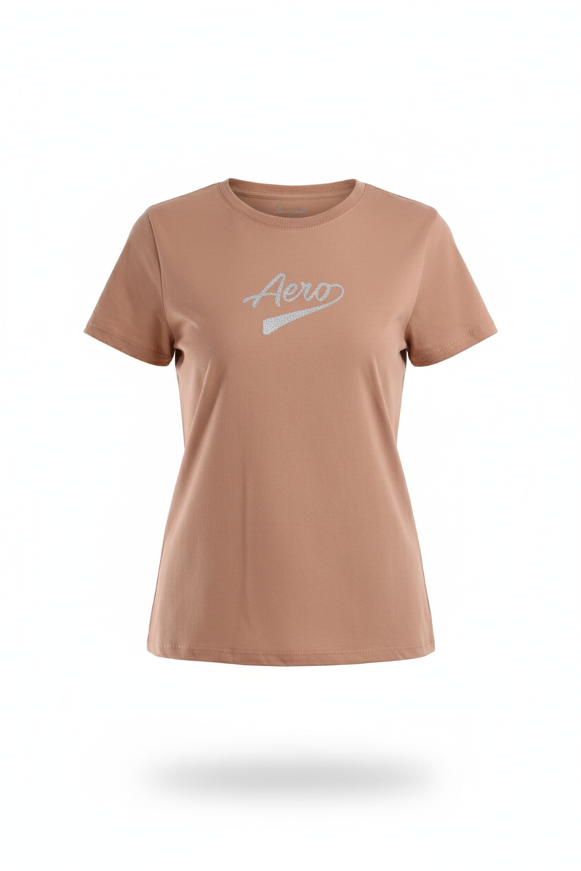 Camiseta Café Claro Para Mujer Aeropostale Graphic Level 1 Mocha Mousse 6848