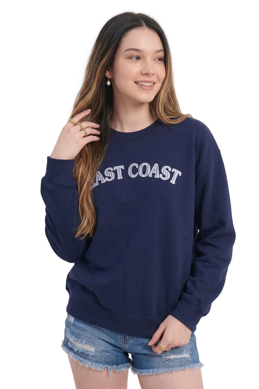 Buzo Para Mujer Oversized Aero Girls Fleece Crew Cadet Navy 3721