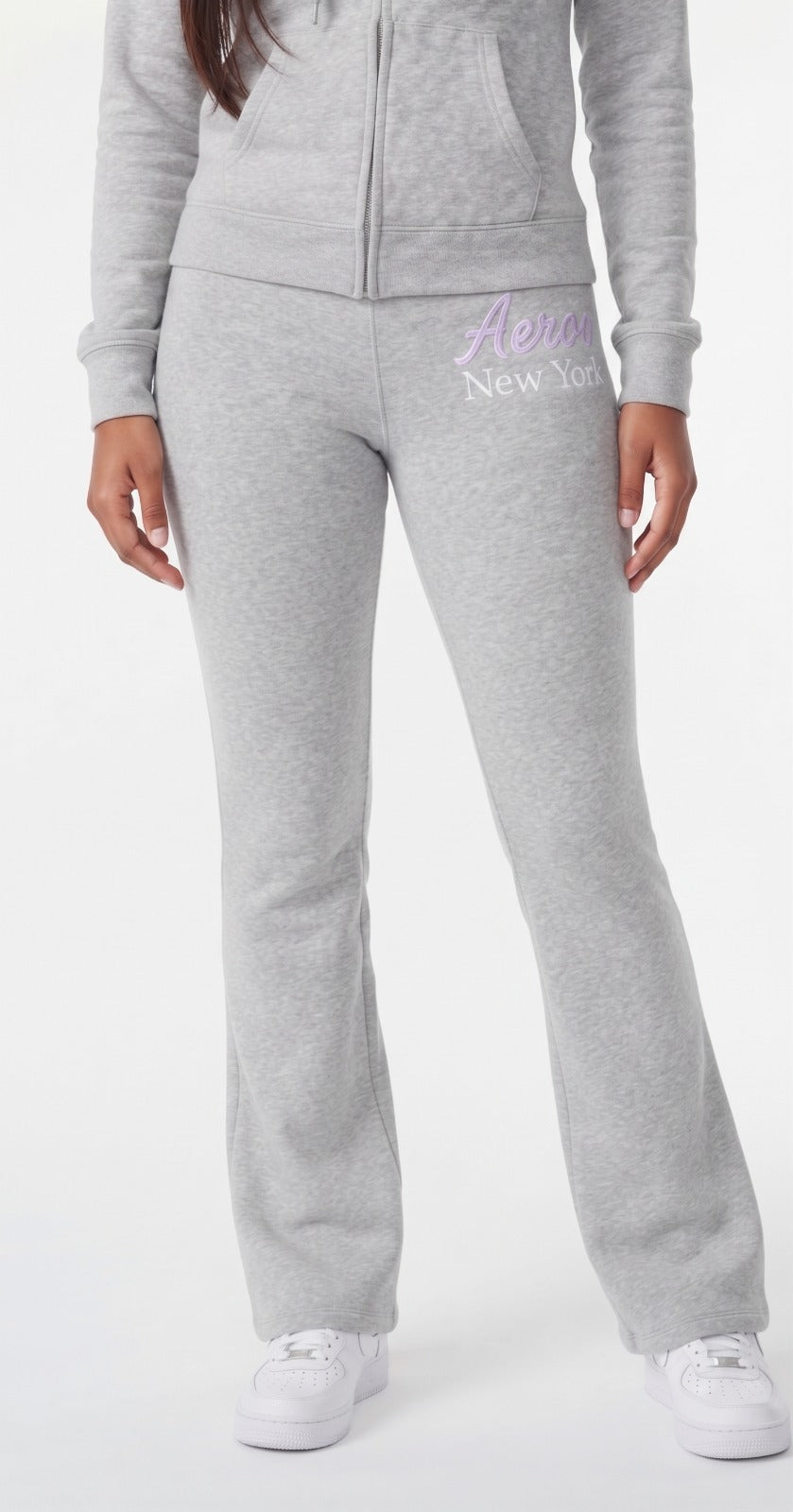 AERO GIRLS KNIT PANTS LIGHT HEATHER GREY