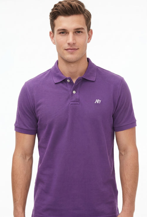 AERO GUYS SS SOLID POLO PURPLE