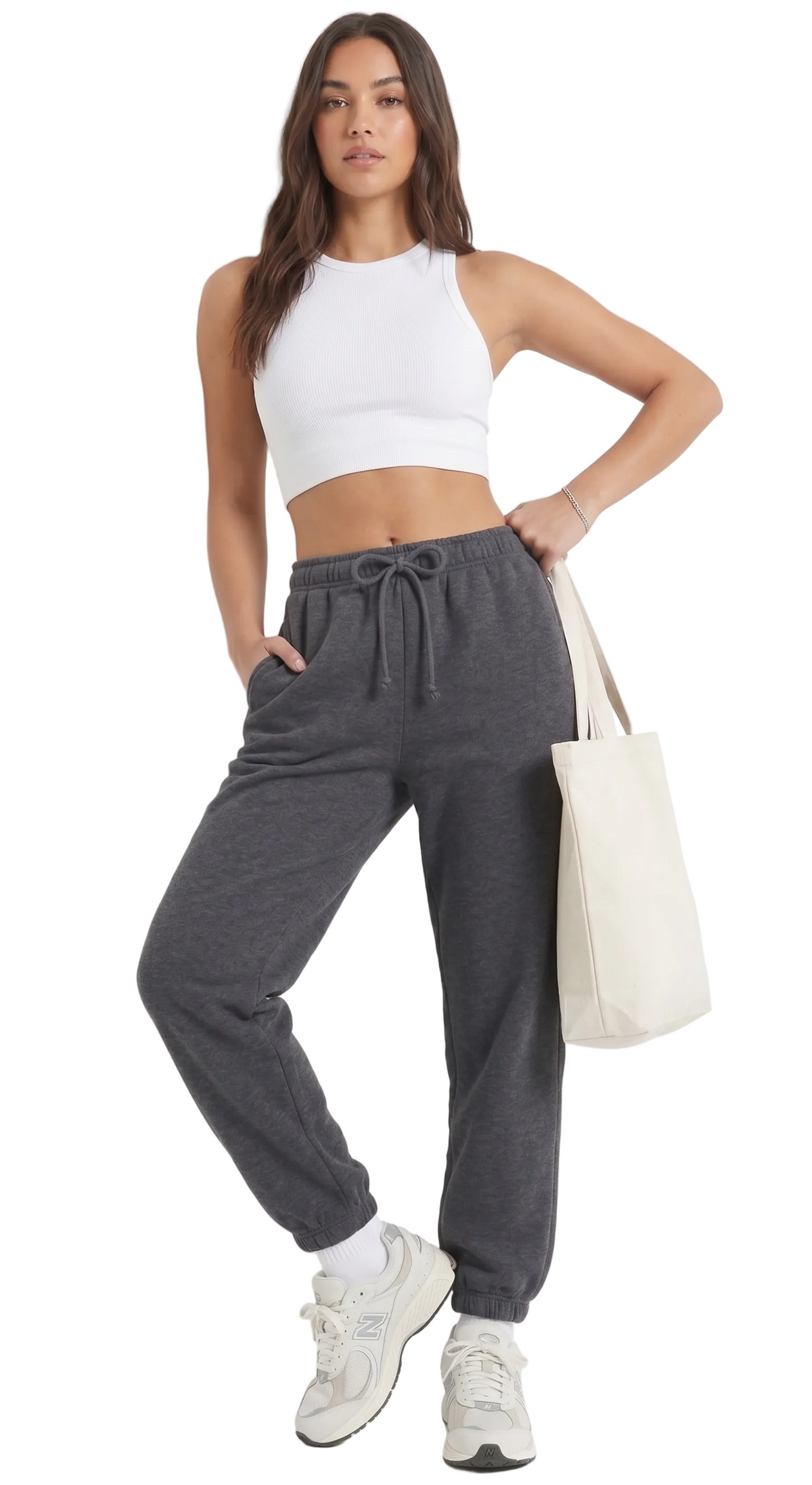 Sudadera Gris Para Mujer Aero Girls Knit Pants Charcoal Heather Grey  9448