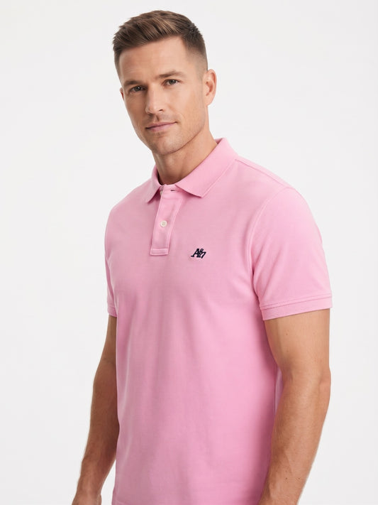 AERO GUYS SS SOLID POLO CHATEAU ROSE